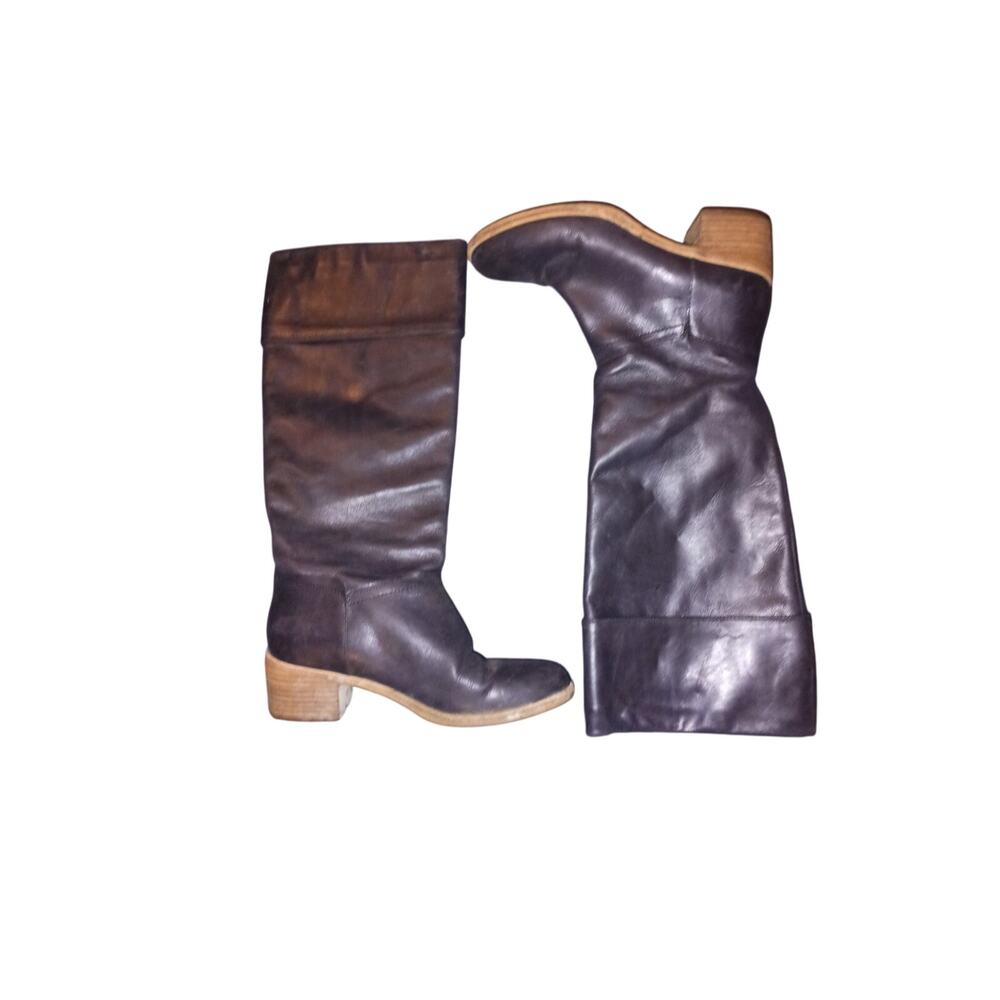 Ugg Carlin knee high black leather boots size 8